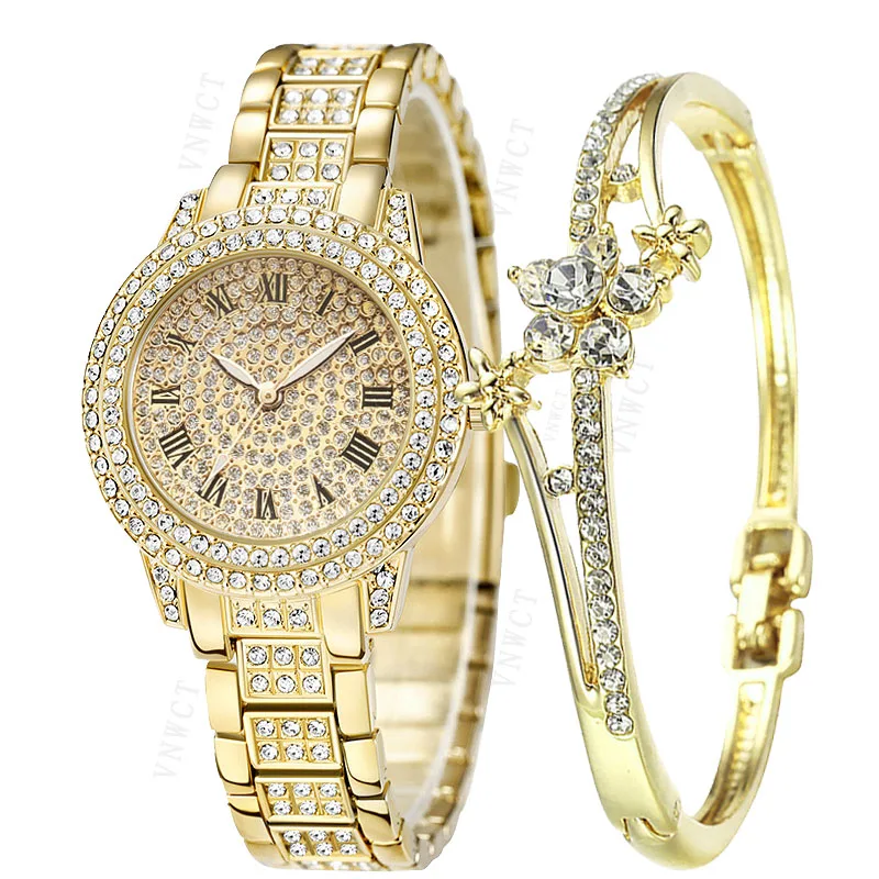 

Hot Fashion Women Luxury Diamond Watches Bracelet Ladies Quartz Watch Rose Gold Womens Wristwatch Shiny Crystal Reloj Mujer