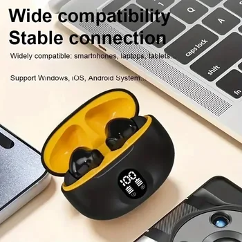 Cuffie Wireless Bluetooth Auricolari Senza Fili con Display LED della Batteria Cuffie Sportive con Microfono per Smartphone