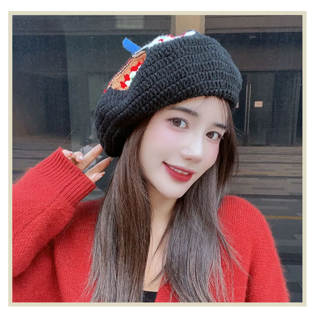 Crochet hat hats for women berets winter hats woman vintage beret