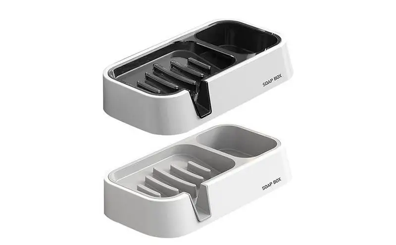 

Household Adhesive Soap Holder Universal Wall Mounted Soap Dish Portable Creative Drainage Soap Box Bathroom Accessories