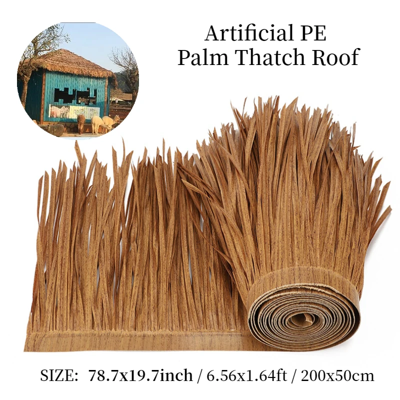 79SyntheticPalmThatchRoofTileRollWaterproofDIYMexicanStraw