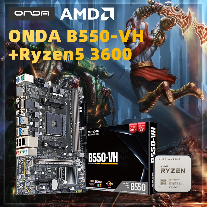 New AMD Ryzen 5 3600 R5 3600+ONDA B550 VH Micro ATX B550M Motherboard ...