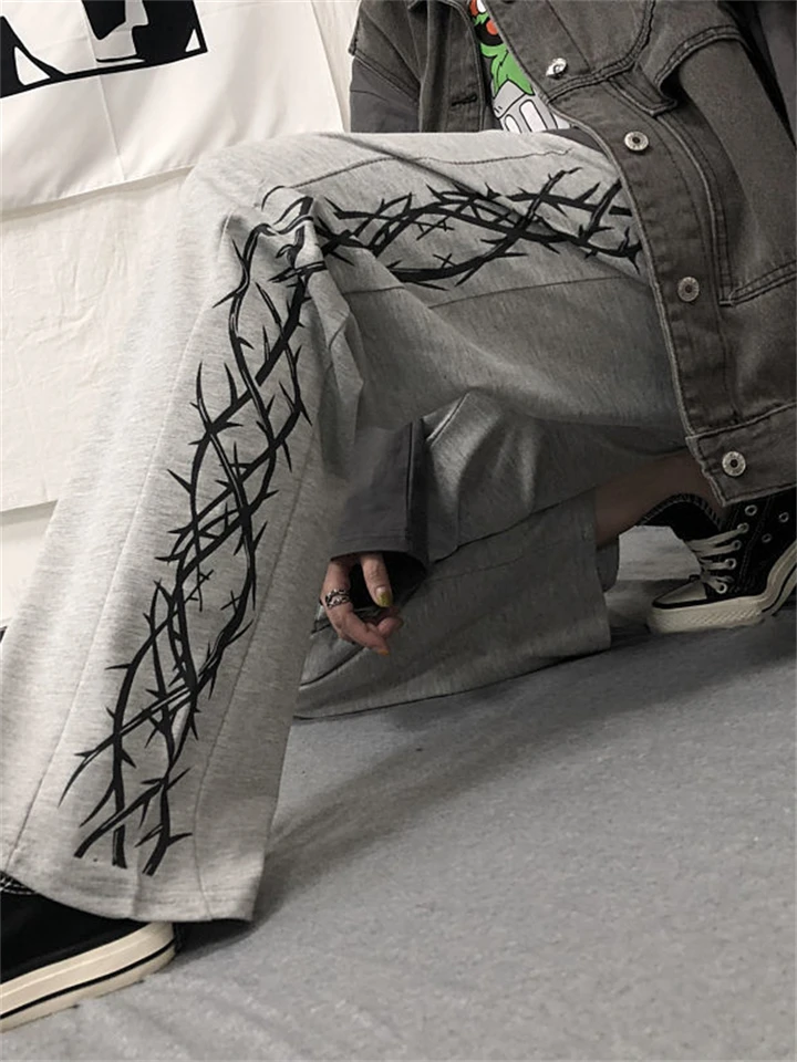 Ufo Pants 90s|y2k Wide Leg Sweatpants - High Waist Gothic