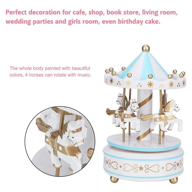 2X Music Box Merry Go Round Room Dekorációk Forgatható Wind Up Legjobb Ajándék Ajándékok Fiúknak Lányoknak B - Image 6
