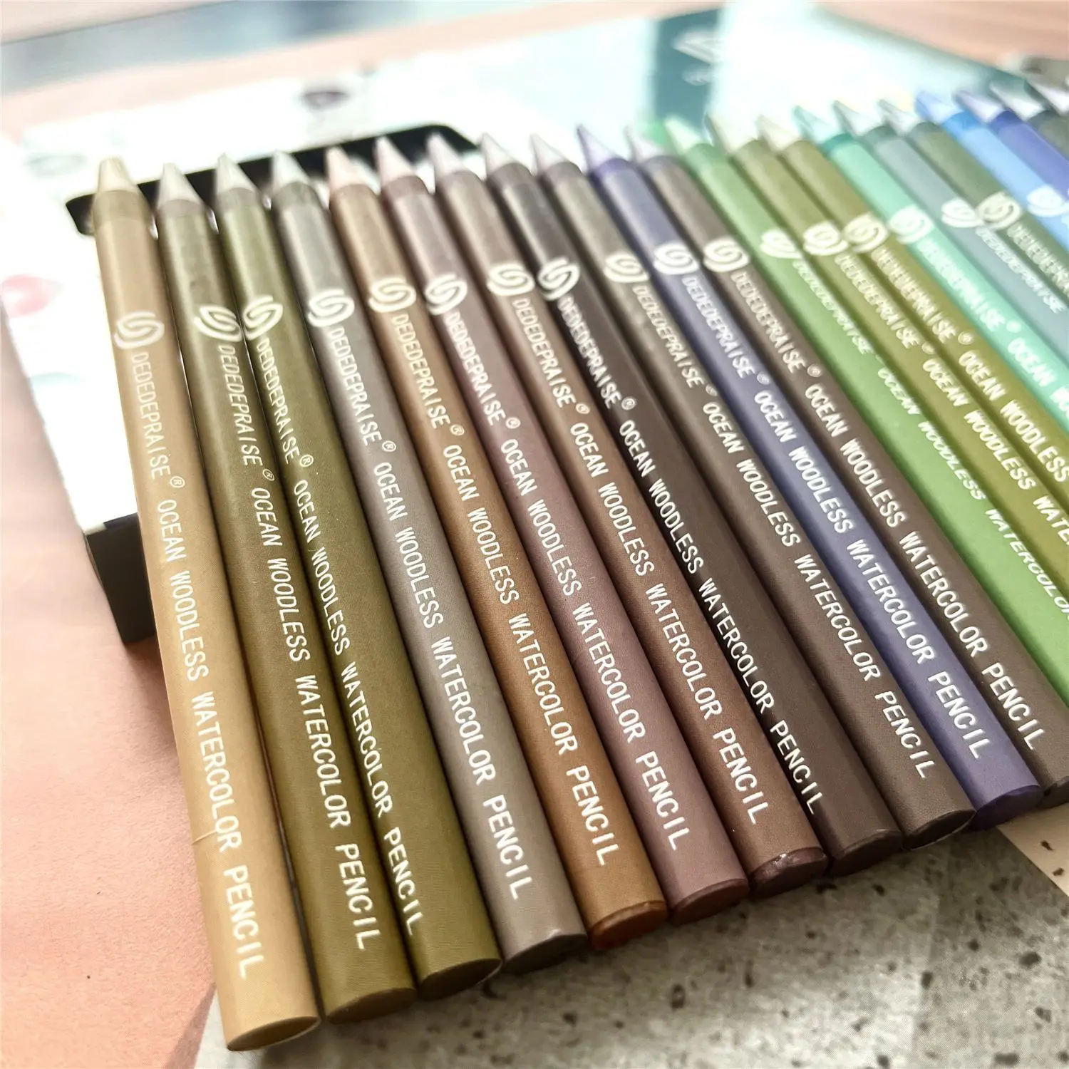 24 Color Watercolor Stick Woodless Watercolor Stick Morandi Color Water Soluble Colored Pencil Retro painting Graffiti