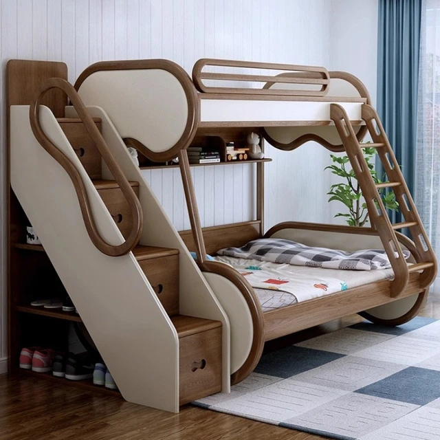 120x200 135x200 150x200 cm Modern luxury ash wood bunk bed 2 people Double loft bedroom beds full size bed frame furniture 1 120x200 135x200 150x200 cm Modern luxury ash wood bunk bed 2 people Double loft bedroom beds full size bed frame furniture 1