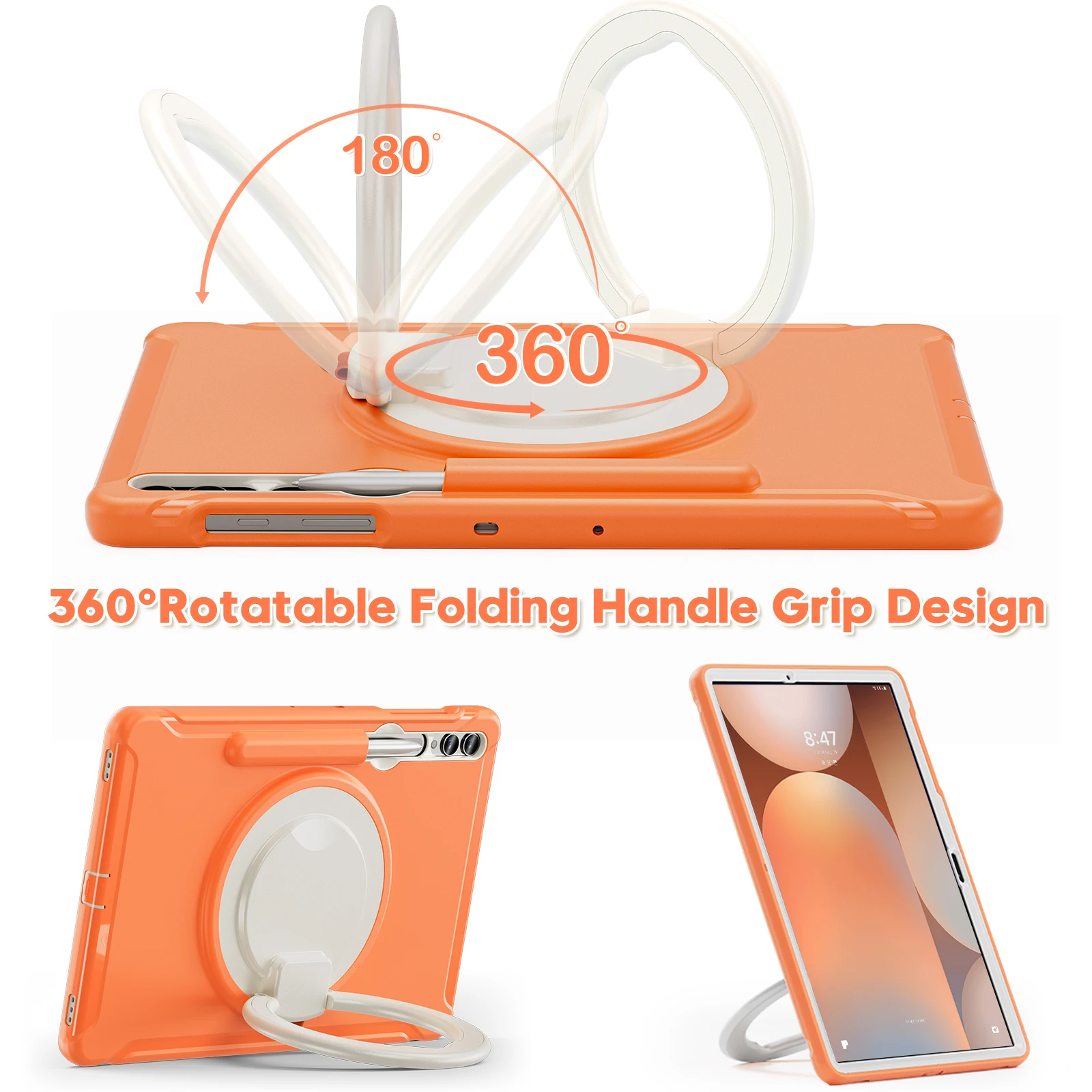 Durable Handle Kickstand Shockproof Tablet Case Cover with Stand