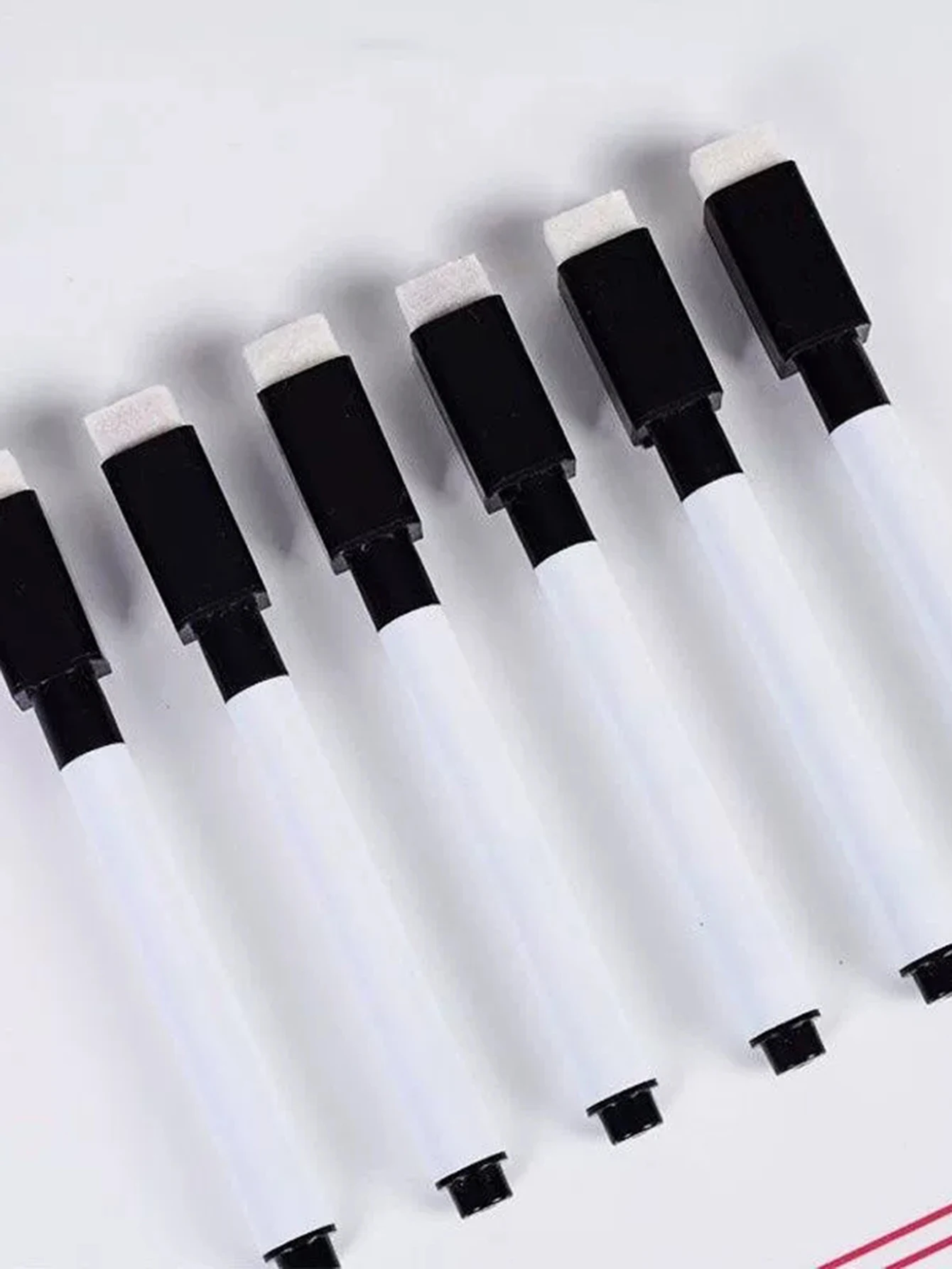 자석식 검정색 드라이 이레이저 마커(지우개 캡 포함) 화이트보드용 드라이 이레이저 마커 교실용 드라이 와이프 펜 가정 사무실 학교용