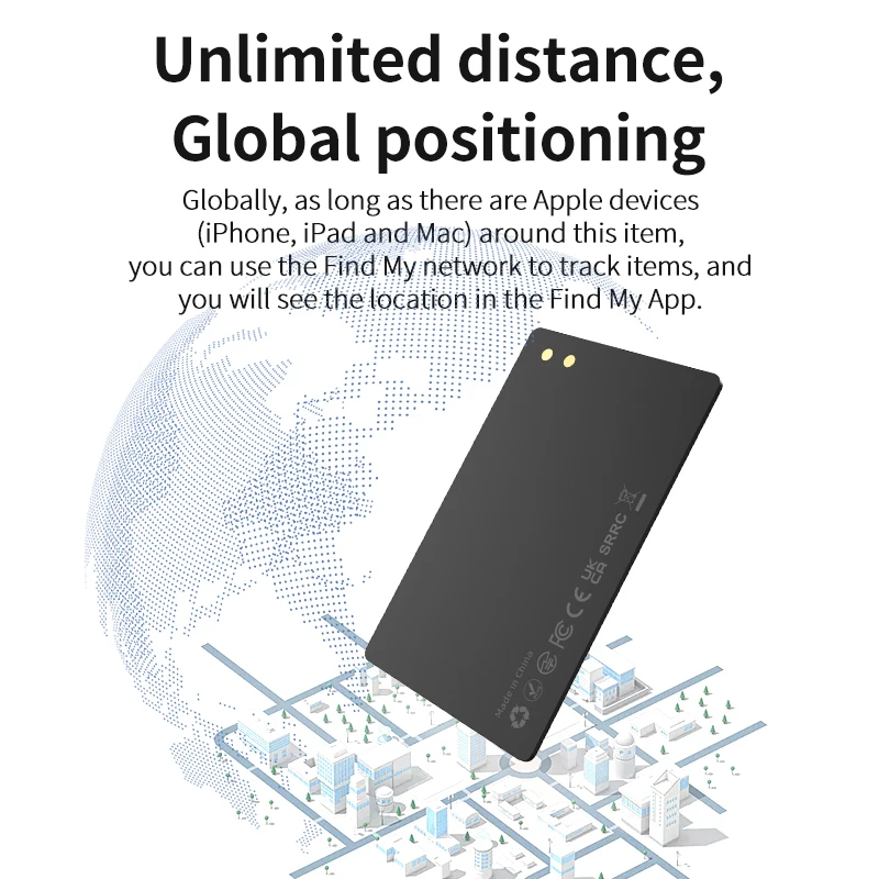 Micflip iOS Universal MFi certified Finder my portable card style finder with ultra long battery life IP65 global posit