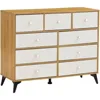 CABINET WOOD MDF BOARDS, 9 Drawers Dresser, WOOD COLOUR 1