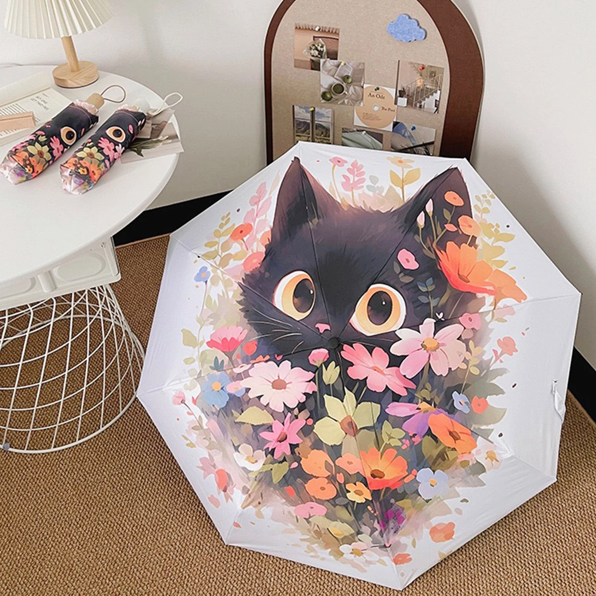 Instagram Girl Heart Gel Clear Umbrella Five Folding Sun Protection UV Protection Automatic Sunshade Umbrella