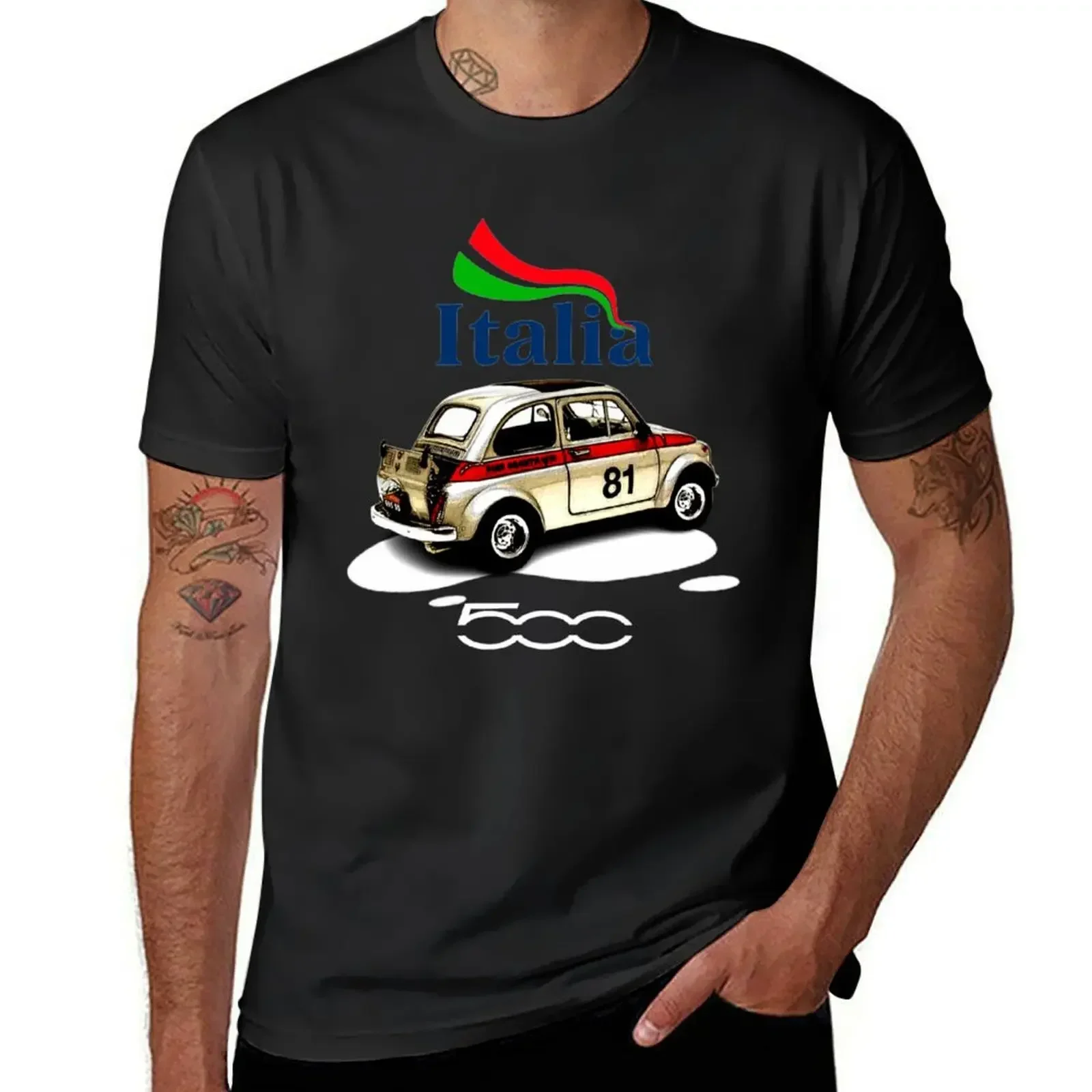 Fiat 500 T-shirt oversizeds plus size tops mens vintage t shirts