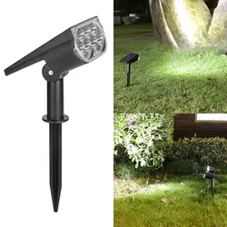 Waterproof Solar Garden Spotlights - Outdoor Color - Changing LED Lights for Patio, Walkway, and Camp Décor (7LED White Light)