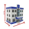 1:87 Scale Diorama Buildings Model Police Station Hospital Office Architectural Model Collection Gift Toy 4