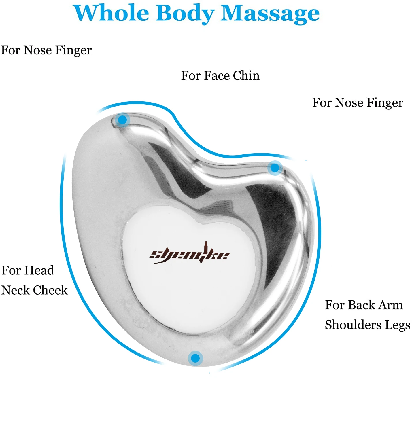 Upgrade Gua Sha Stainless Steel Tool for Face, Massage Scraper for Facial Skin Care (Metallic Luster)