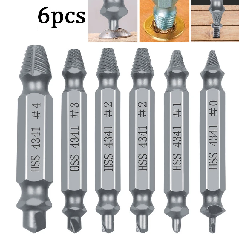 Damaged Screw Extractor Set,Easy Remove Any Stripped or Broken Screw & Bolt,Rusty Hardware Head Screw Remover HSS 4341 Steel Kit