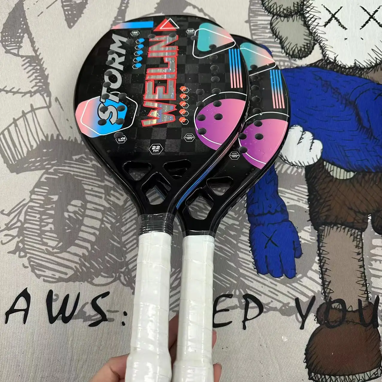 2023 new original camewin18k super soft eva carbon fiber beach tennis racket with bag