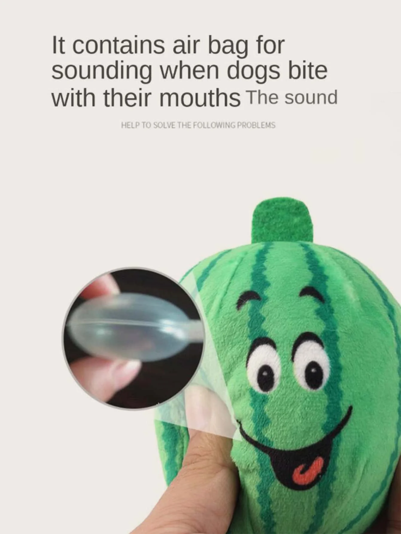 1pc Adorable Pet Dog Plush Squeaky Toy - Soft Cartoon Green Watermelon Shape Pet Sound Toy for Dogs Puppies Teething, Playing