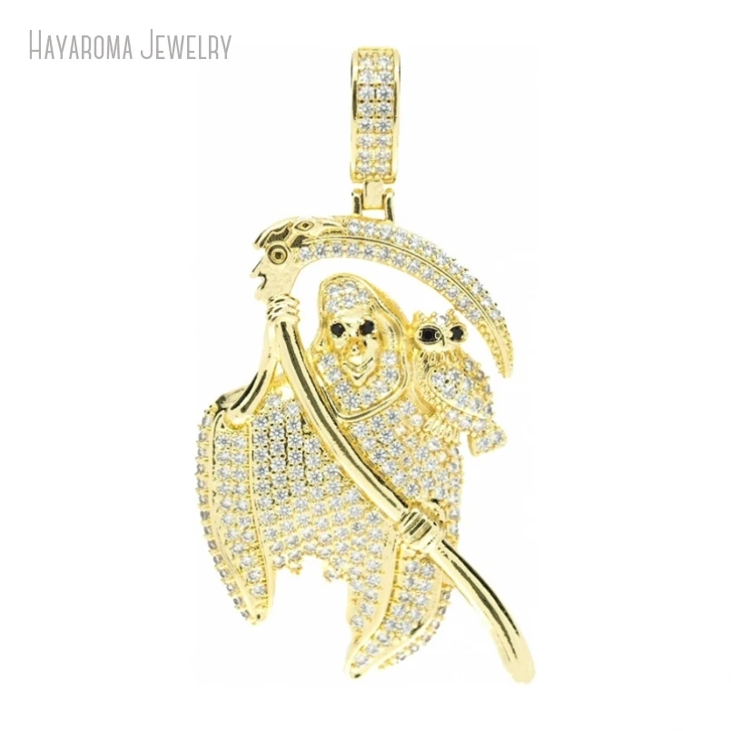 10Pcs Gold Color Death Invisible Setting Metal Cubic Zirconia Jewelry Copper Wholesale Pendant PM53084 4