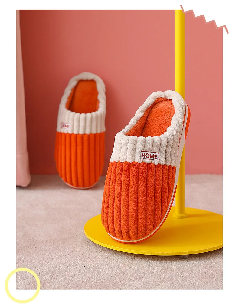 Comwarm Winter Warme Plüsch Hausschuhe Für Frauen Männer Weiche Sohle Nicht-slip Pelzigen Paar Schlafzimmer Rutschen Innen Pelz Haus baumwolle Hausschuhe – Detail 9