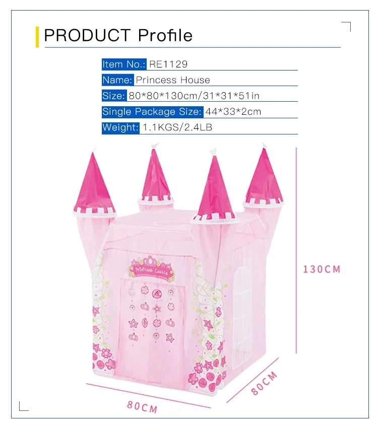 PANGDUBE 80*80*130cm Baby Playpen Indoor Baby Girl Safety Fence Princess House Activity Fence Christmas Gift for Girl