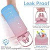 3PCS Sports Water Bottle for Running Drinking Bottle 2L Motivational with Time Marker Stickers Portable Reusable Plastic Cups 3