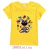 New Game Smiling Critters Tshirts Kids 2024 Summer Clothes Boys Cat Nap T-shirt Baby Girls Short Sleeve Tops Children's Clothing 4