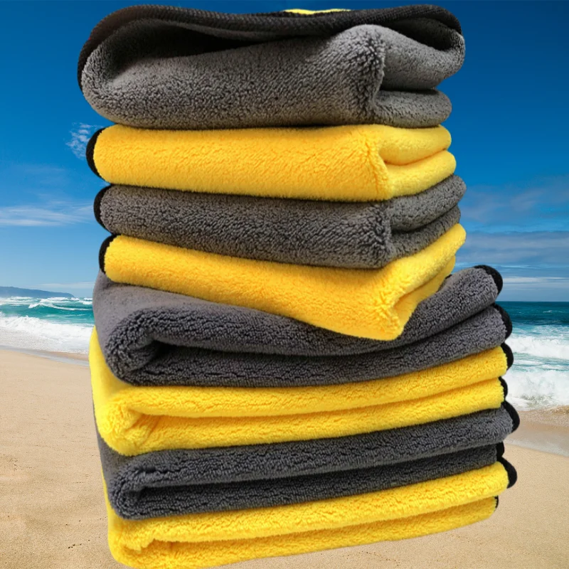 두꺼운 극세사 천, 이중 레이어 세차 건조 타월, 초흡수성 자동 디테일링 청소 천 헝겊, 1 개, 20 개