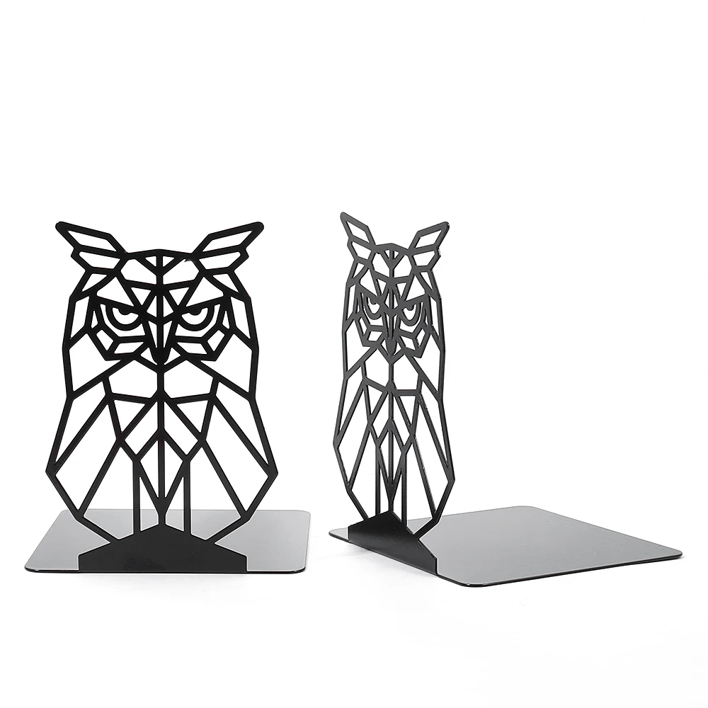Wise Owl Book Ends for Shelves Iron Bookends Duty Bookends for Heavy Book Organizer Bookrack Stand Shelf Decoration