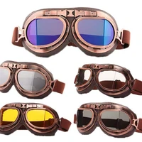 Lunettes de moto en cuir vintage, lunettes de vélo D343, lunettes de casque de jet rétro, lunettes de sport de plein air, lunettes interdites 4