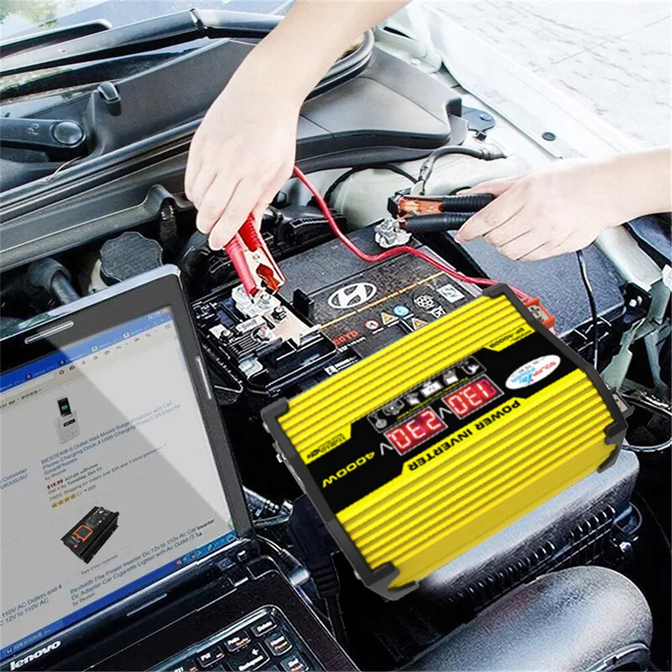 4000W Portable Car Power Inverter with USB Ports