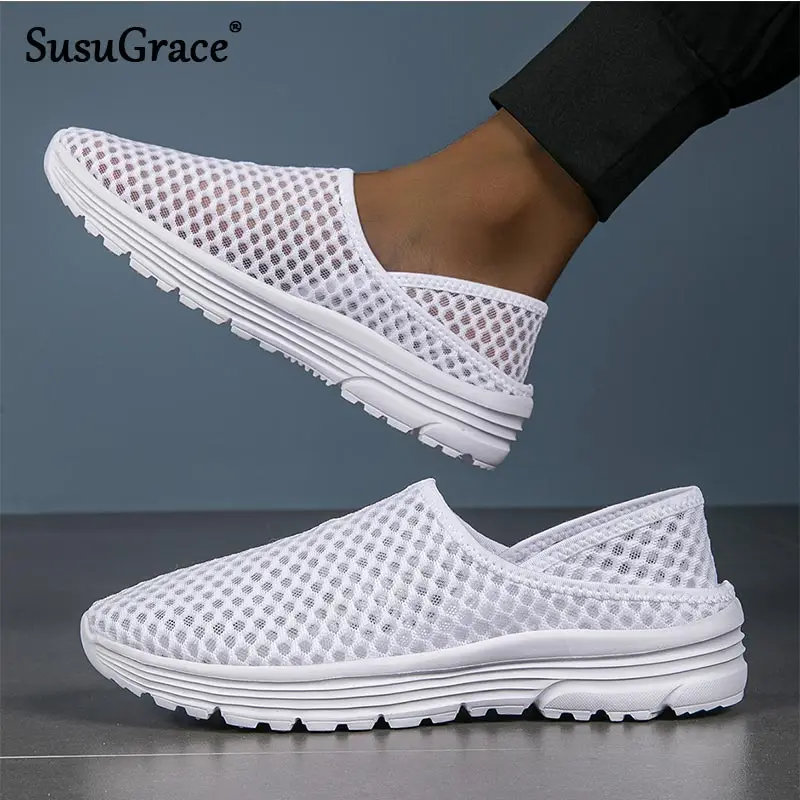 Chaussures Femme Baskets Sans Lacets Slip On Basse Sneakers D'été Femme Confortable Baskets