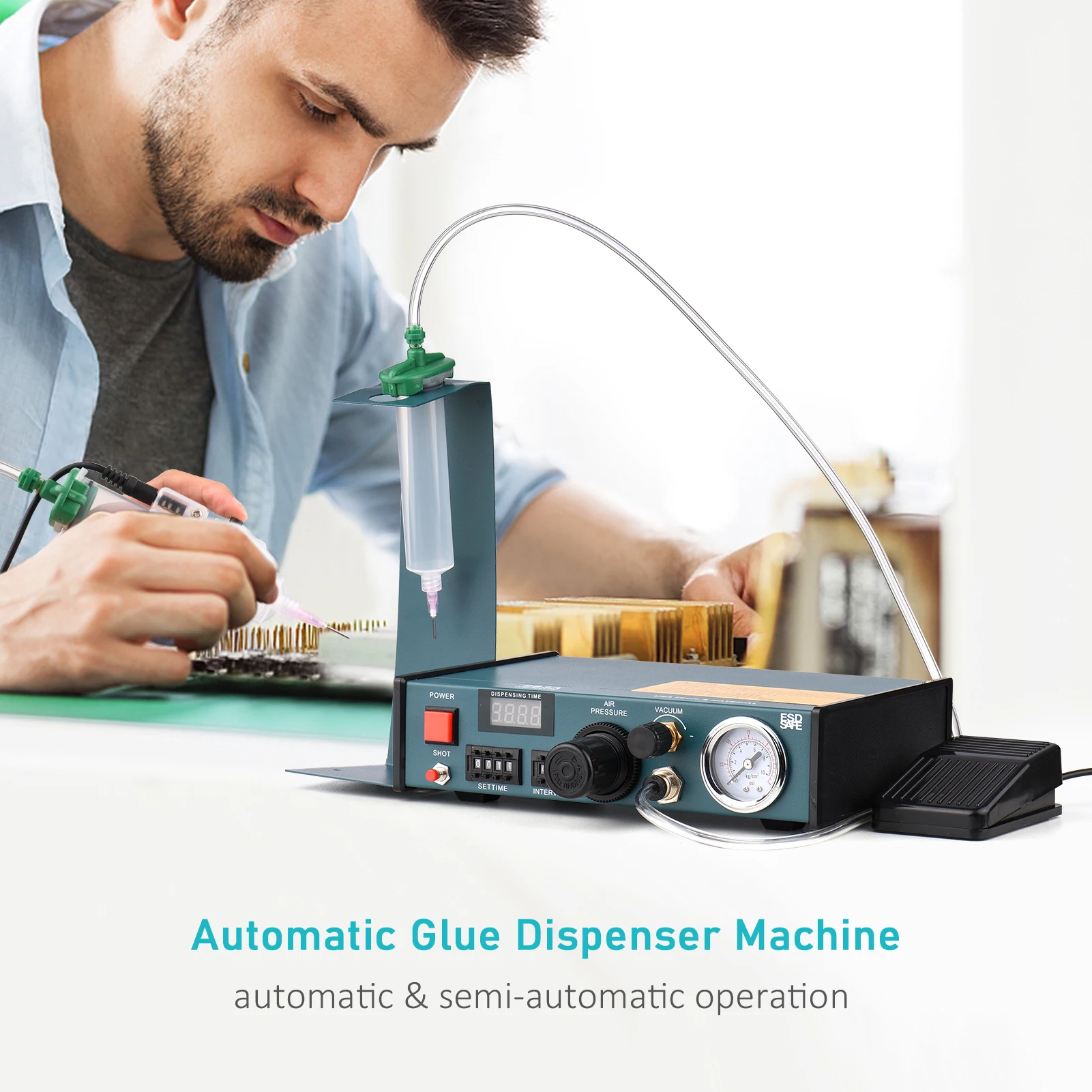 983A 220V Automatic Glue Dispenser Machine Precise Dispensing Controller Glue Machine Digital Control Drip Glue Dropper Machine 3