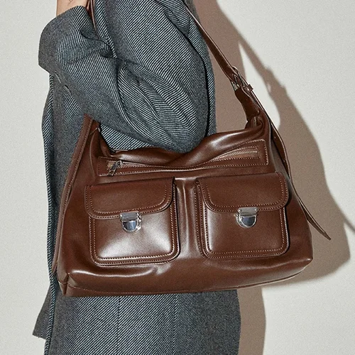 여성용 블랙 소프트 PU 가죽 숄더백, 여성용 핸드백, 2023 럭셔리 디자이너 지갑 및 핸드백, 겨울 빅 백, 패션 3