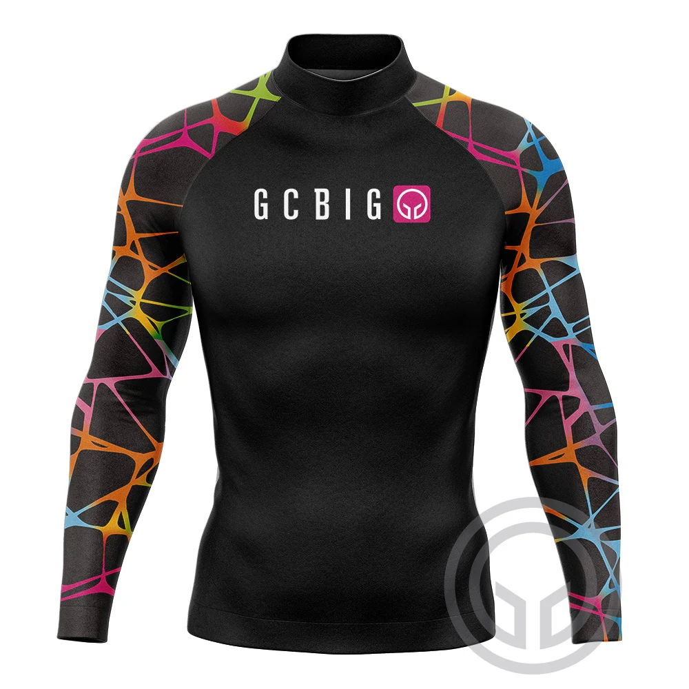 

Rash Guard Men's Long Sleeve Sufing Shirts Diving Clothing Crew Neck Surfing Tops UPF 50+ Quick Dry Soft Beachwear UV Protection