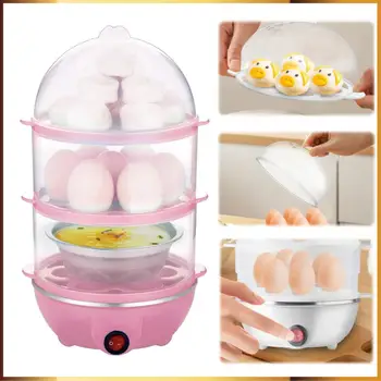 220V Multifunctional Egg Cooker Rapid Heating Mini Kitchen Poacher Auto-Off Portable Milk Steamer for Cooking Breakfast Machine 1