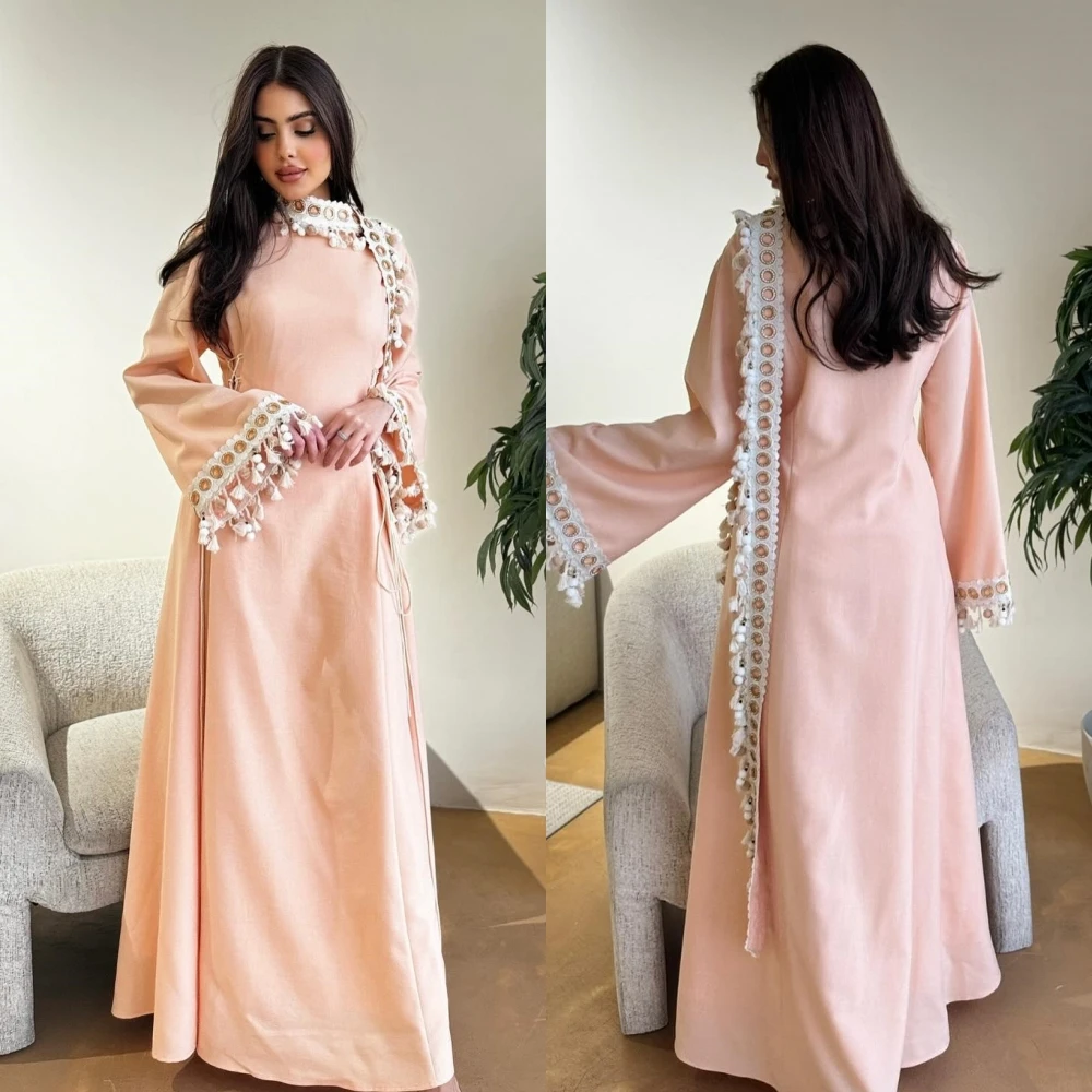 Prom Dress Saudi Arabia Prom Dress Saudi Arabia Satin Tassel Beach A-line High Collar Bespoke Occasion Gown Long Dresses burgundy moroccan evening dresses a line half sleeves tulle flowers long luxury turkey dubai saudi arabia prom dress gown