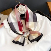 Luxury Design Ribbon Silk Scarf 17*150cm Headband Neckerchief Foulard Female Hair Scarfs Neck Tie Lady Skinny Scarves Soft Satin 5