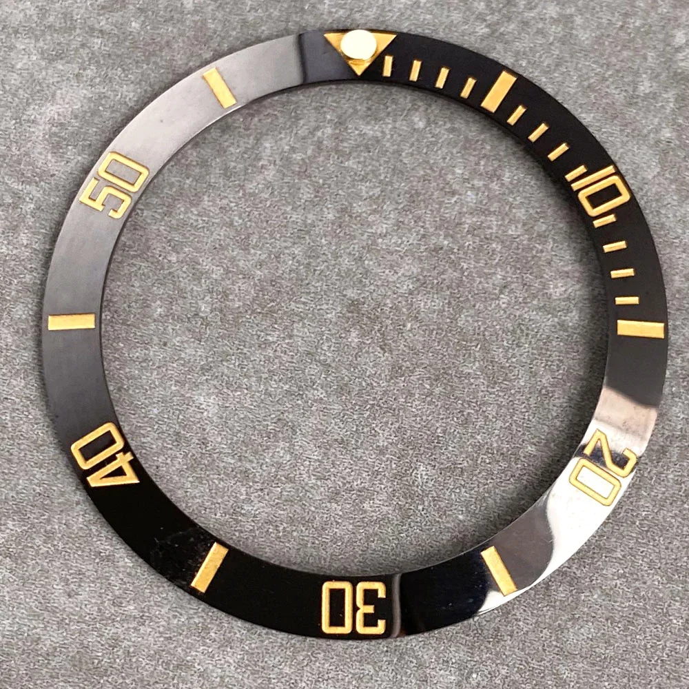 Ceramic Alloy Watch Bezel Insert Ring - 38mm Slope Fit for 40mm Watch Case, Men's Diving Watch Accessory