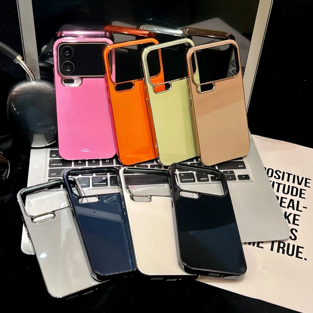 Luxury Electroplating Glass Phone Case - Solid Color Shockproof Protection Shell