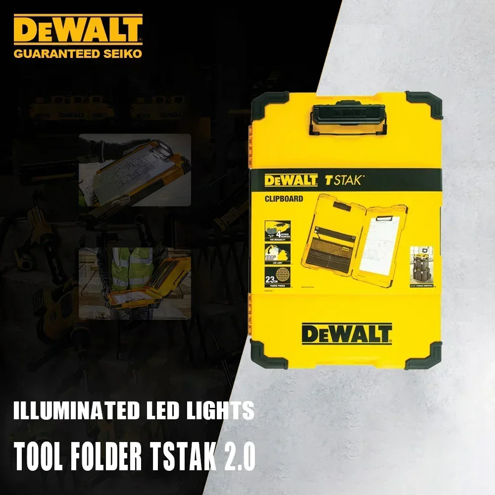 

Dewalt DWST82732 TSTAK 2.0 Portable Floders Clipboard Writable Storage LED Light Internal Pouch Metal Clip Compatible with 1.0