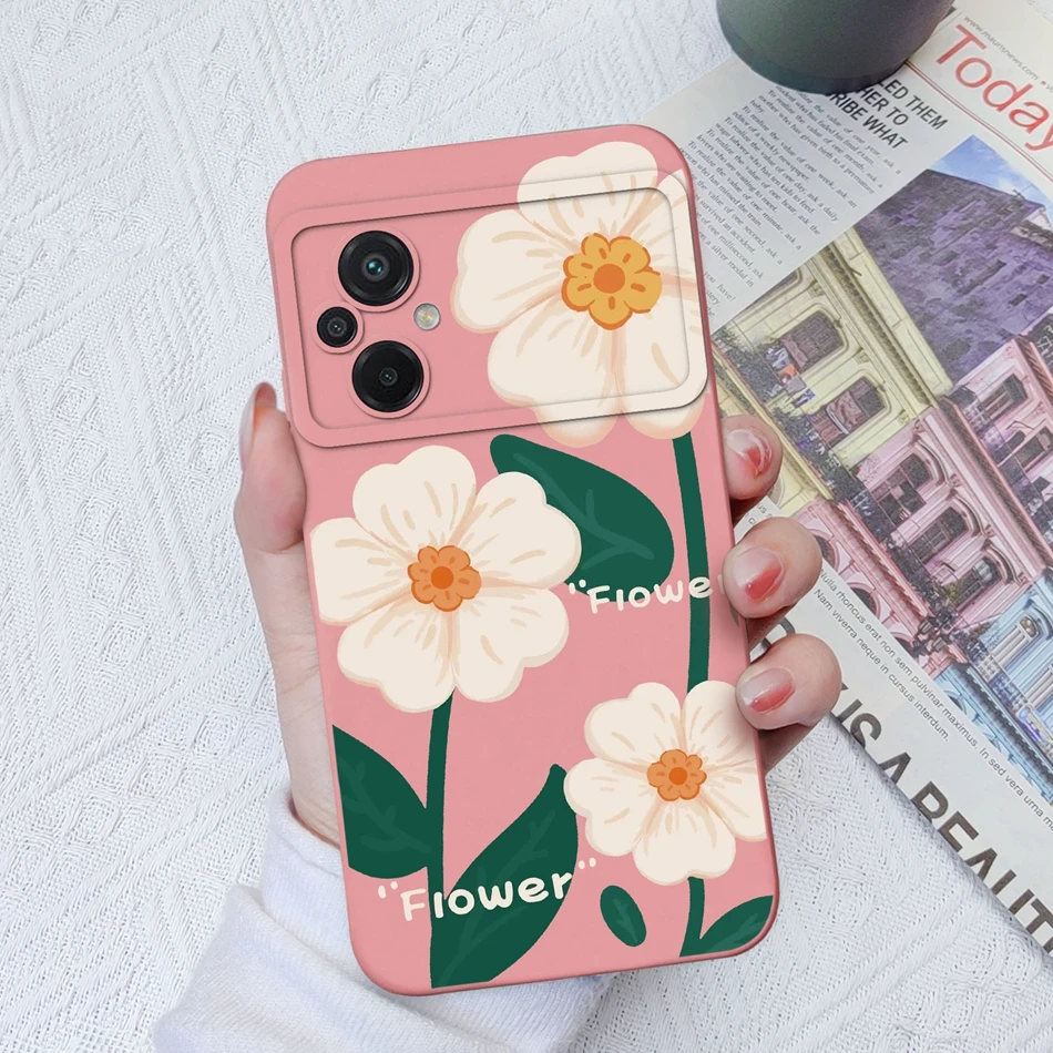 Astronaut Flower Soft Liquid Silicone Full Protection Anti-Drop Back Cover