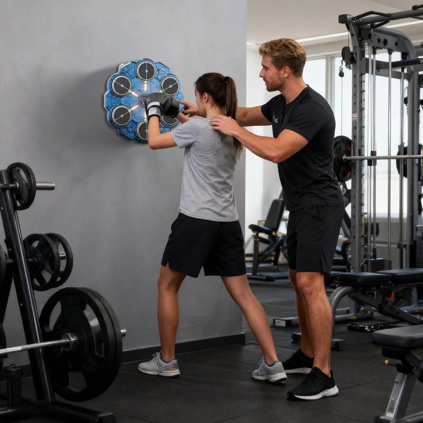 Musical Boxing Machine 9-Speed Wall Target Punching Workout Gym Boxing Equipment With Light For Adults Boys Gym Workout Exercise