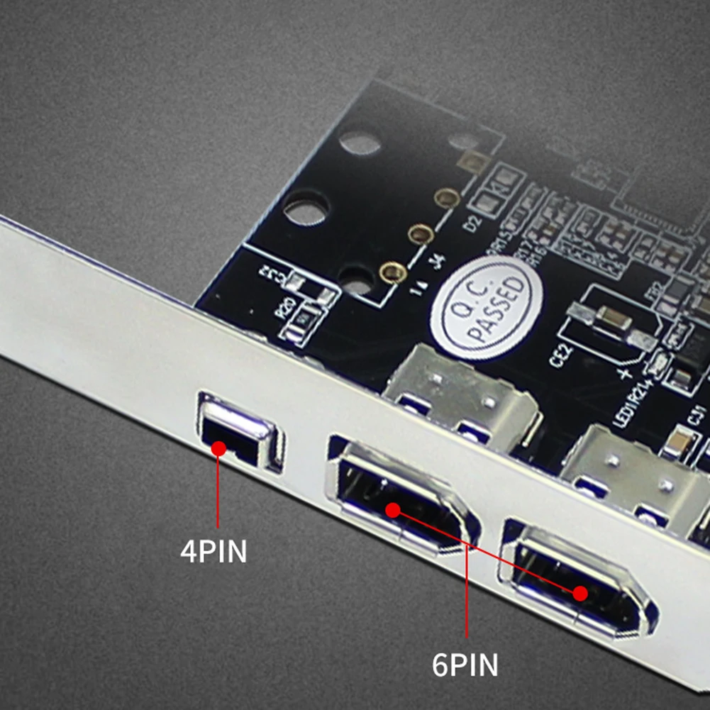 PCI-E 1X 16X 1394 DV 비디오 캡처 카드, 6 핀 4 핀 파이어 와이어 어댑터 데스크탑 컴퓨터 3 포트 액세서리