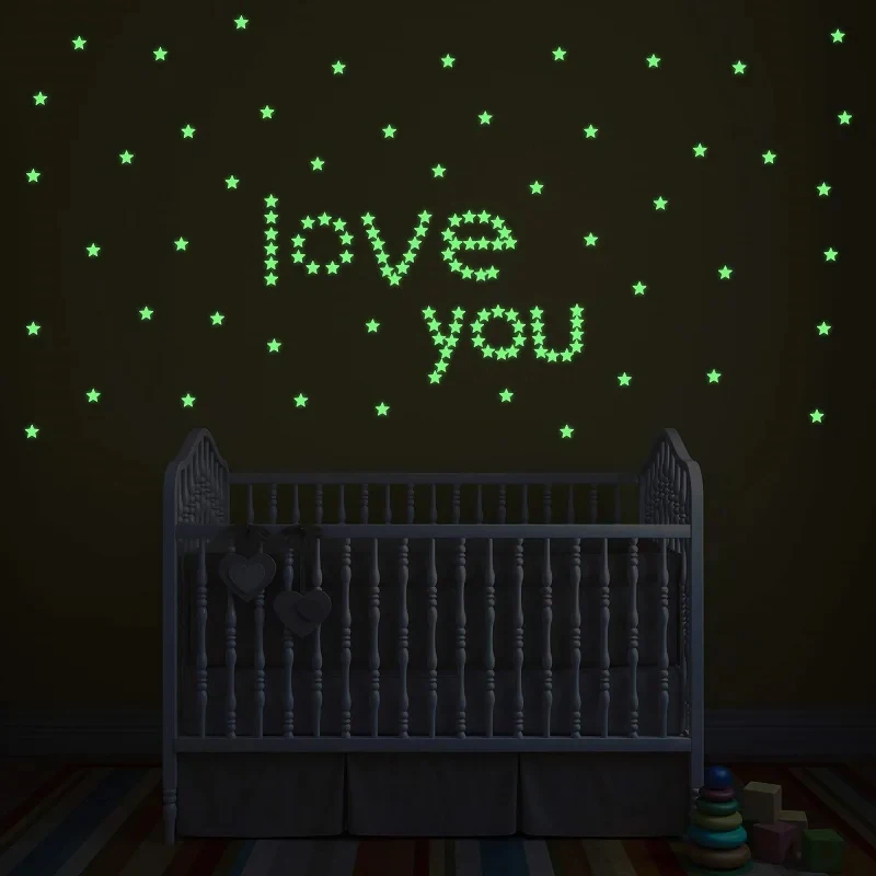 100pcs Luminous Wall Stickers Star Decoration Children's Room Christmas