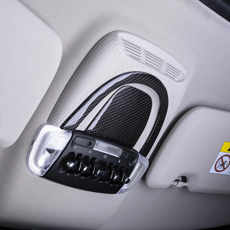 

Car Carbon Fiber Reading Light Cover Stainless Steel Interior Roof Lamp Decoration Molding Trim For Mini Cooper F54 F55 F56 F60