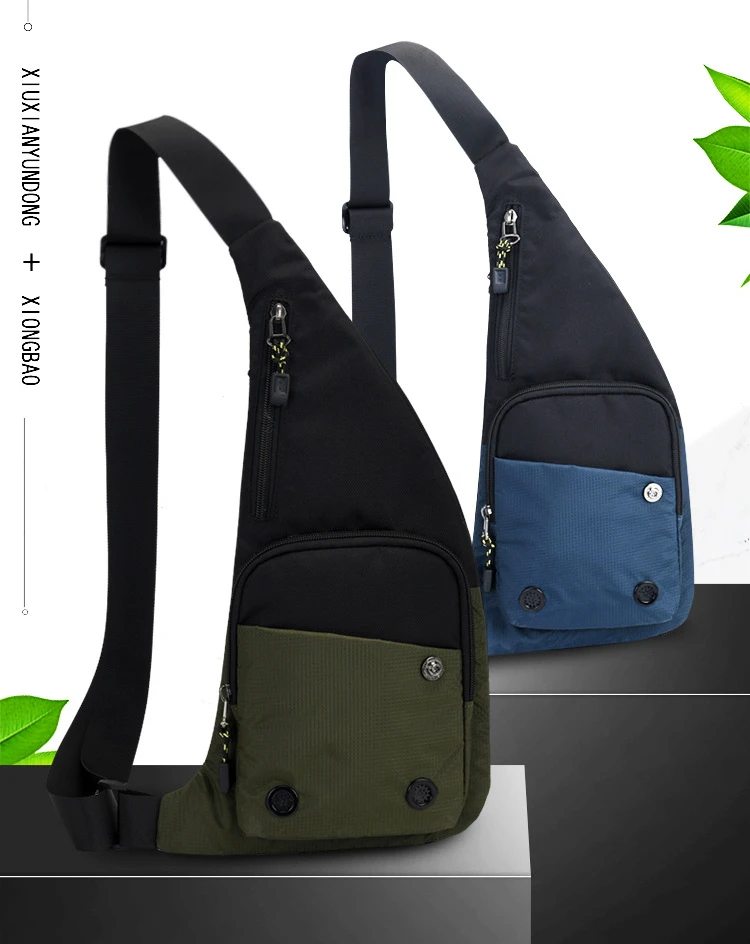Men‘s New Trendy Casual Shoulder Bag Leisure Travel Sports Outdoor Pack Messenger Crossbody Sling Chest Bag Pack for Male Female