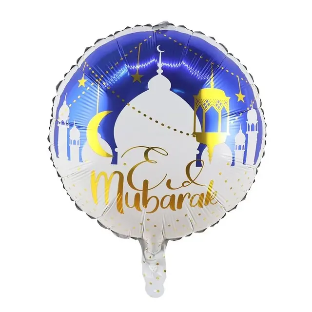 10pcs 18inch Eid Mubarak Round Foil Helium Balloons Hajj Ramadan Mubarak  Theme Party Decorations Air Globos Inflatable Supplies