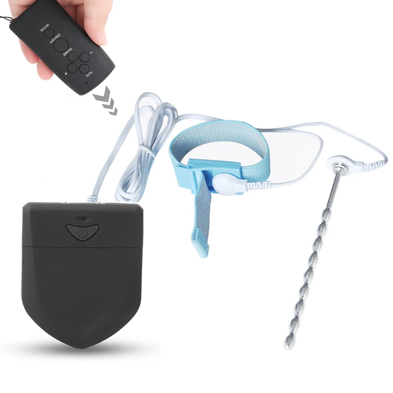 BDSM Electric Shock Penis Plug/Ring Electro Urethra Sound Catheter Dilator E-Stim Cock Extender Male Masturbator Sex Medical Toy electro sex toys electric sex toys penis rings