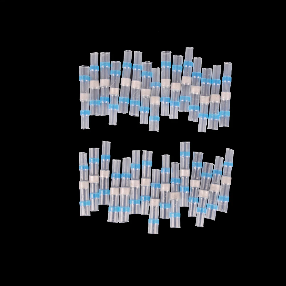 10pcs 100% and high quality 16-14AWG Waterproof Solder Sleeve Heat Shrink Butt Wire Splice Connector Blue